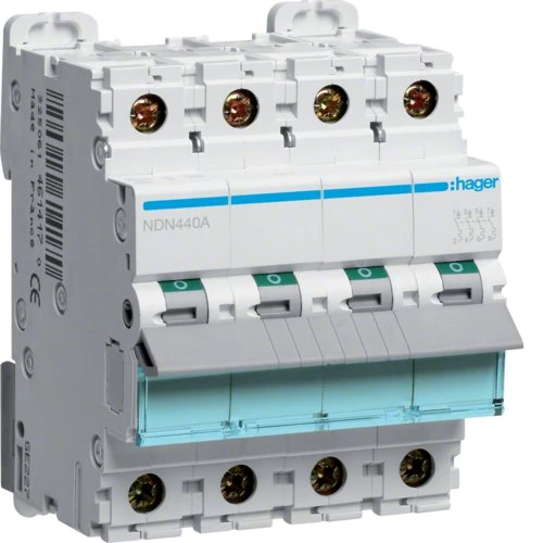 Hager N Series - Automatic magnetothermal -m Curve-d 10ka 4-Pole 6a