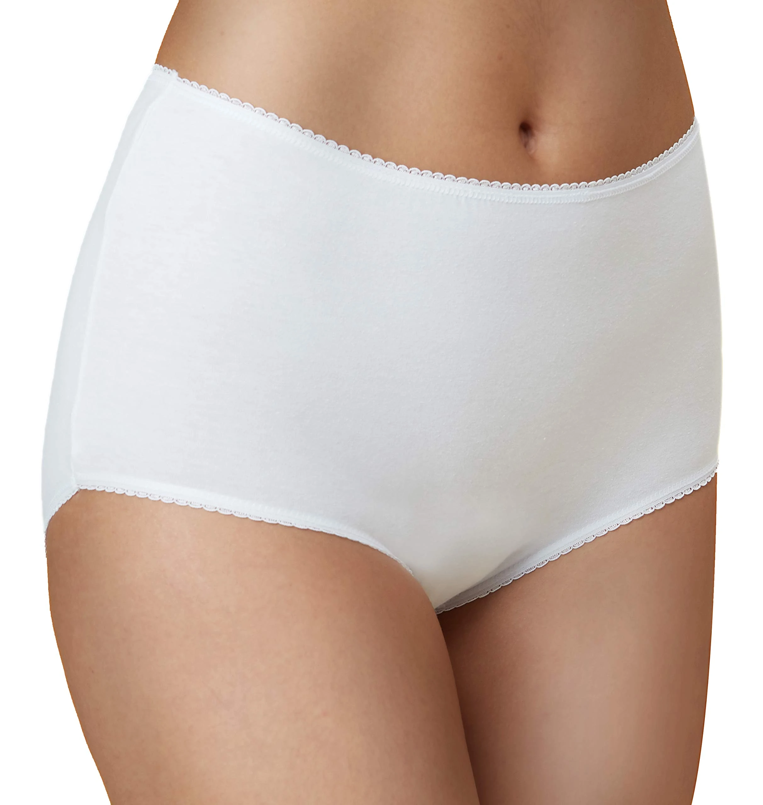 VANEVER 5PK Ladies Premium Cotton Lycra Full Briefs,Womens Mama Panties,Basic High Rise Knickers,Stretch Pure Cotton Underwear for Everyday use,White Size18