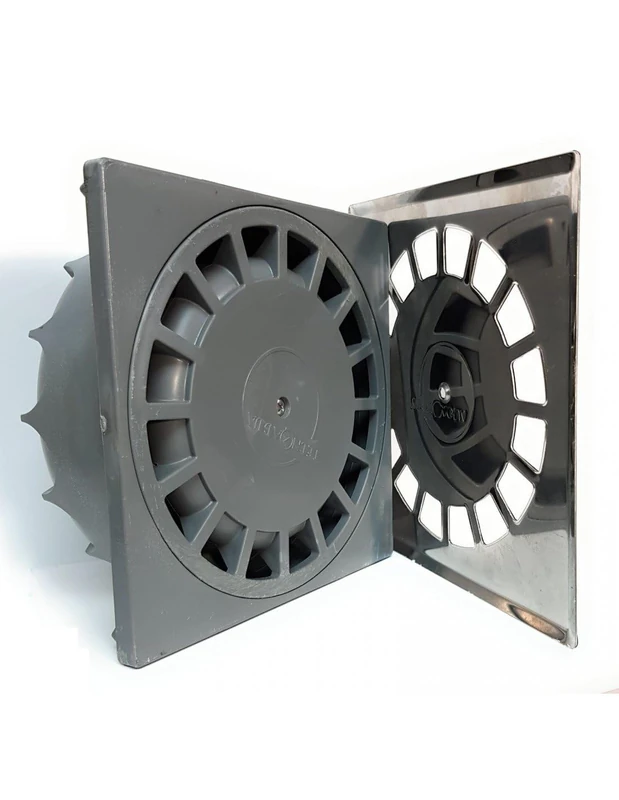 Hidrotecnoagua Floor Drains – Vertical Drain T-88i 20 x 20 Diameter 110-90 Stainless Steel
