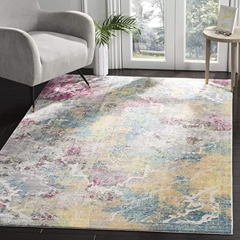 Safavieh Metro-Mod Indoor Woven Rectangle Area Rug, Mystique Collection, MYS921, in Multi, 91 X 152 cm for Living Room, Bedroom or Any Indoor Space