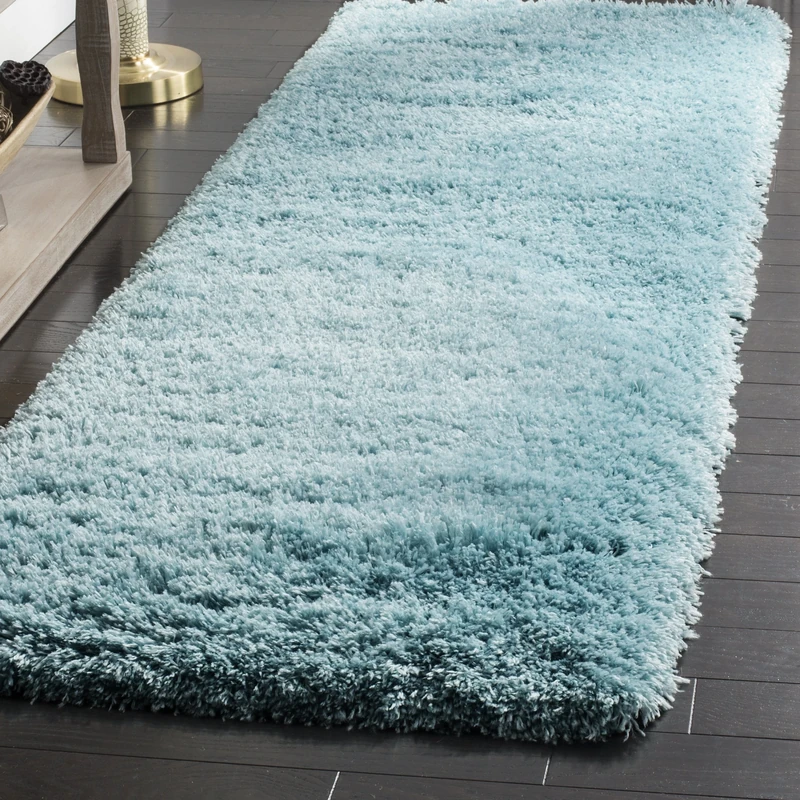 Safavieh Shag Rug for Living Room, Dining Room, Bedroom - Polar Shag Collection, Short Pile, in Light Turquoise, 69 X 244 cm