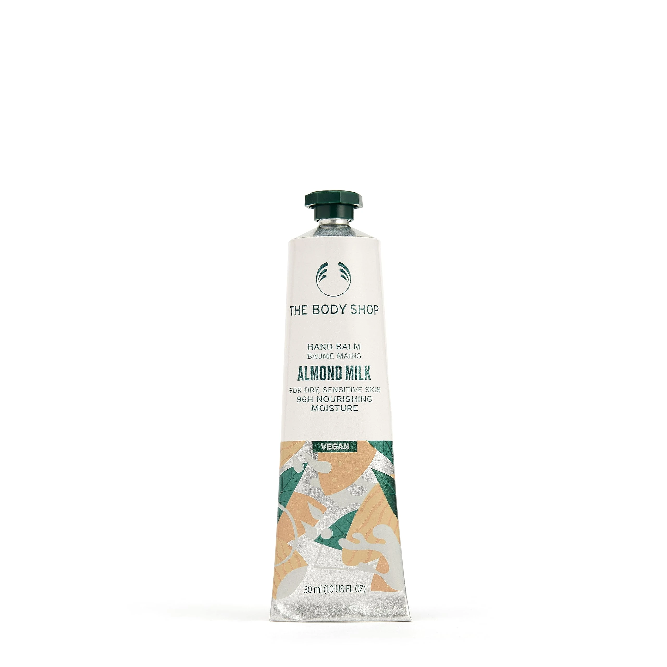 The Body Shop Almond Milk Hand Balm (1x 30ml), Vegan Hand Cream Suitable for Dry Hands, Shea Butter Hand Cream, Fast-Absorbing Mini Hand Moisturiser