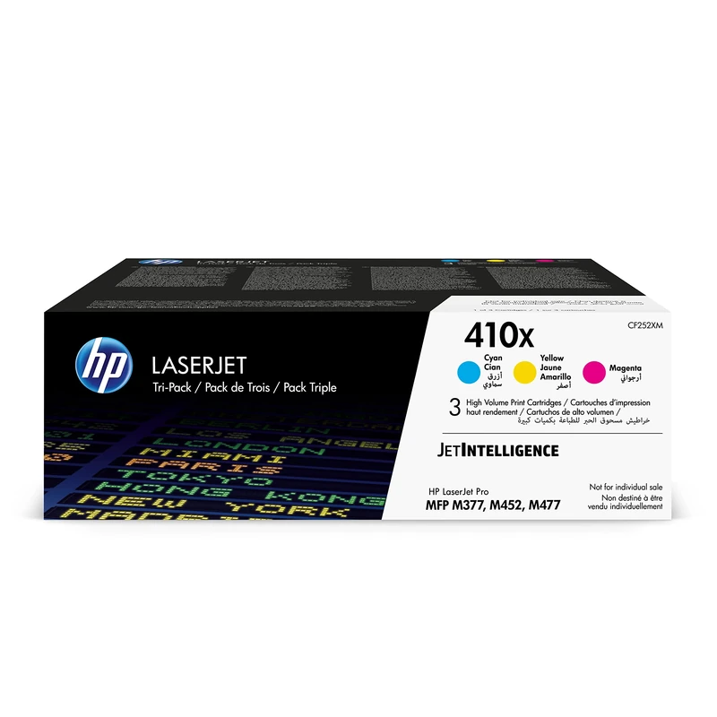 HP CF252XM 410X High Yield Original LaserJet Toner Cartridges, Cyan/Magenta/Yellow, Multipack