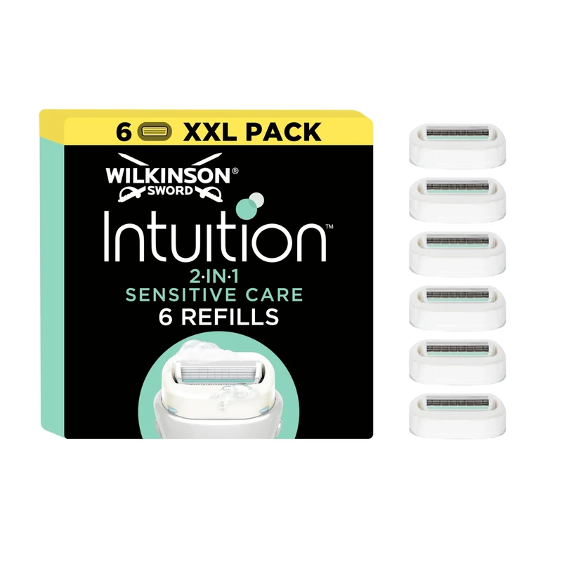 Wilkinson Sword Intuition Sensitive Care Women's Razor Blade Refills, Pack of 6, Enriched with Aloe Vera & Vitamin E