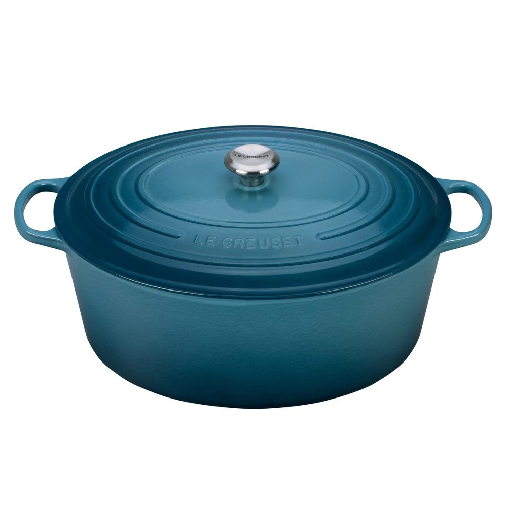 Le Creuset Signature Enameled Cast-Iron Oval French (Dutch) Oven, 15-1/2-Quart, Marine