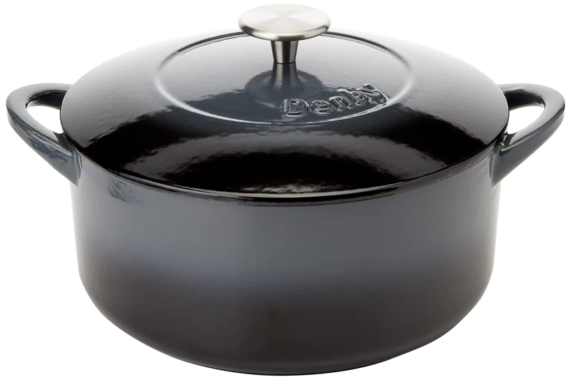 Denby Halo Cast Iron 4L Round Casserole, Medium, Gray - Image 1