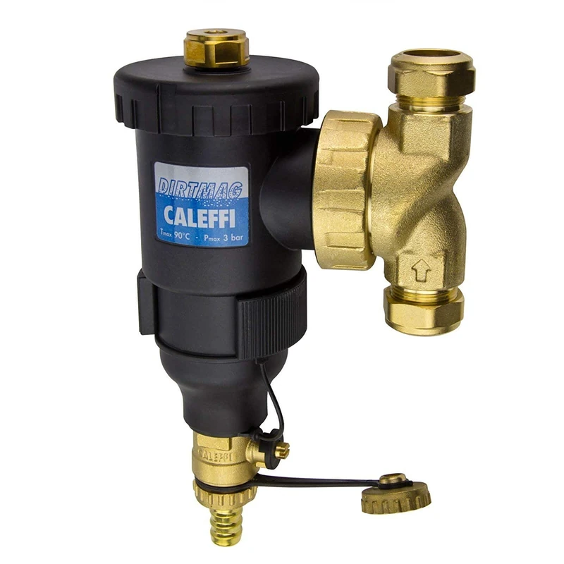 Caleffi Dirtmag 545302 Mud Separator 22 mm with Magnet Made from Technopolymer with Compression Fitting - Image 1