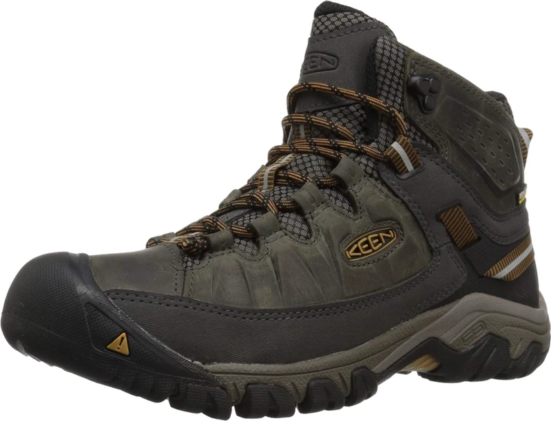 KEEN Men's Targhee 3 Mid Height Waterproof Hiking Boots, Black Olive/Golden Brown, 7