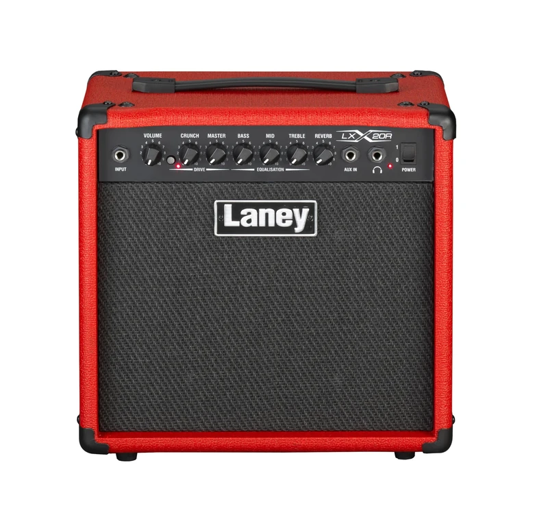 Laney LX20R - 20w Electric Guitar Amp – Compact 20 Watt Practice Amp With Reverb, Drive, 3-band Eq, Aux Input For Jamming Along & Headphone Output – Great For Beginners & Home Use - Red