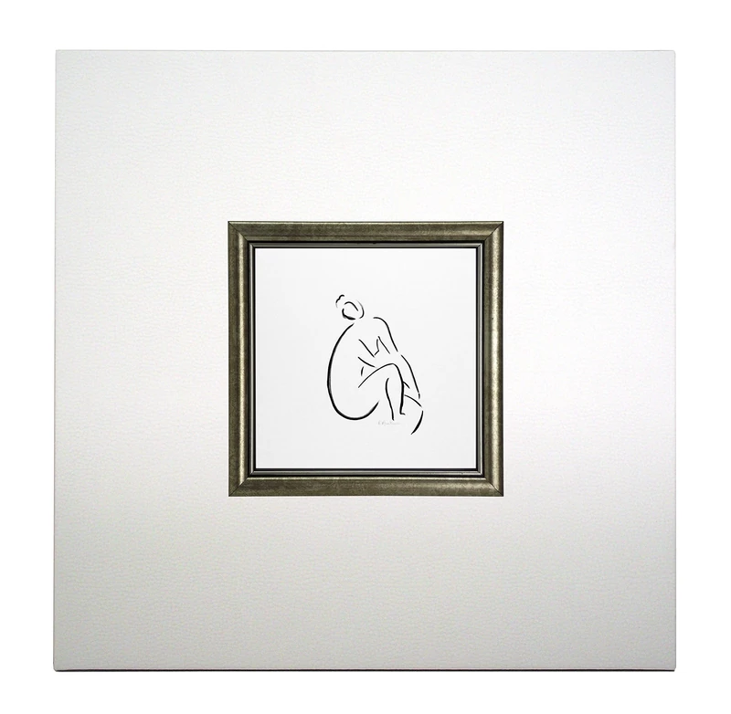 ERGO-PAUL IGP2942/E1/80BI2 40x40x1 5 Florence Paper/Eco Leather/Wood, White, 40 x 40 x 1.5 cm
