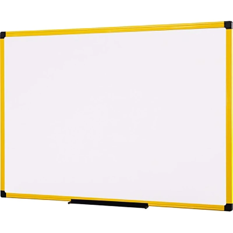 Bi-Office Ultrabrite Magnetic Whiteboard, 120x90cm, Dry Wipe Board with Yellow Aluminium Frame