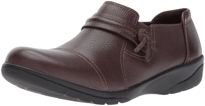 Clarks Women's Cheyn Madi Slip-On Loafer, Dark Brown, 9 UK
