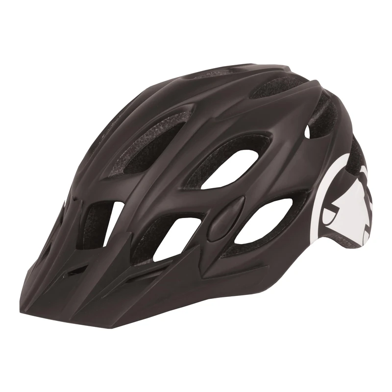 Endura Hummvee Cycling Helmet | Lightweight | Adjustable with Visor Helmet, Matt Black, M-L