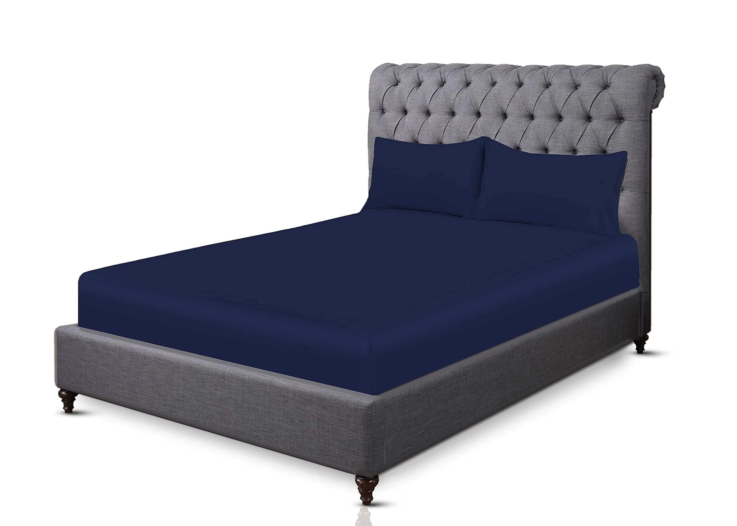 Sapphire collection 200 Thread Count 100% Egyptian Cotton Fitted Sheet (King, Navy)