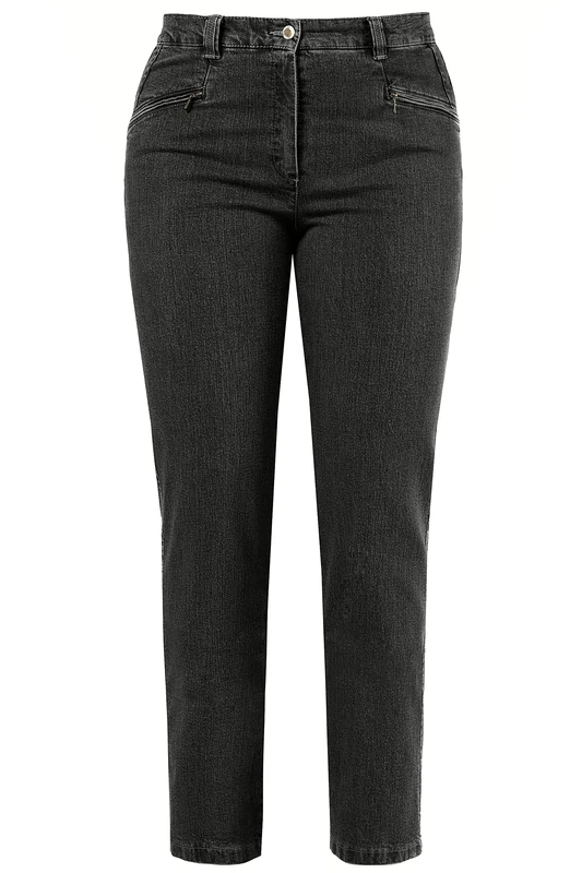 Ulla Popken Women's Plus Size Slim Fit Mony Stretch Denim Jeans Black Denim 32T 629385 11-116