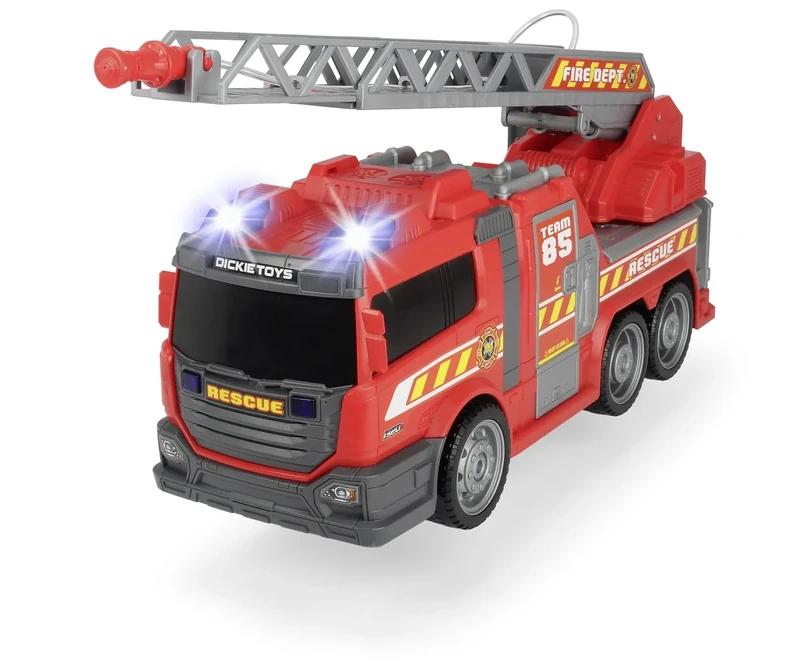 DICKIE 203308371 Fire Brigade 36 cm Running Light + Sound Ladder Pump