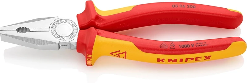KNIPEX Combination Pliers Self-Service Card Chrome-Plated, 03 06 200 SB
