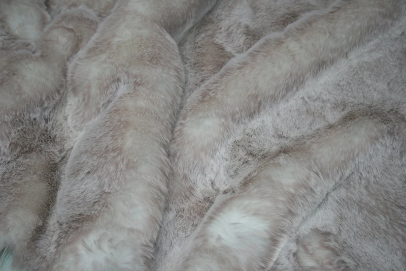 Super Luxury Faux Fur Fabric Material - Supersoft Beige Frost, 1Mtr - 150cm x 100cm