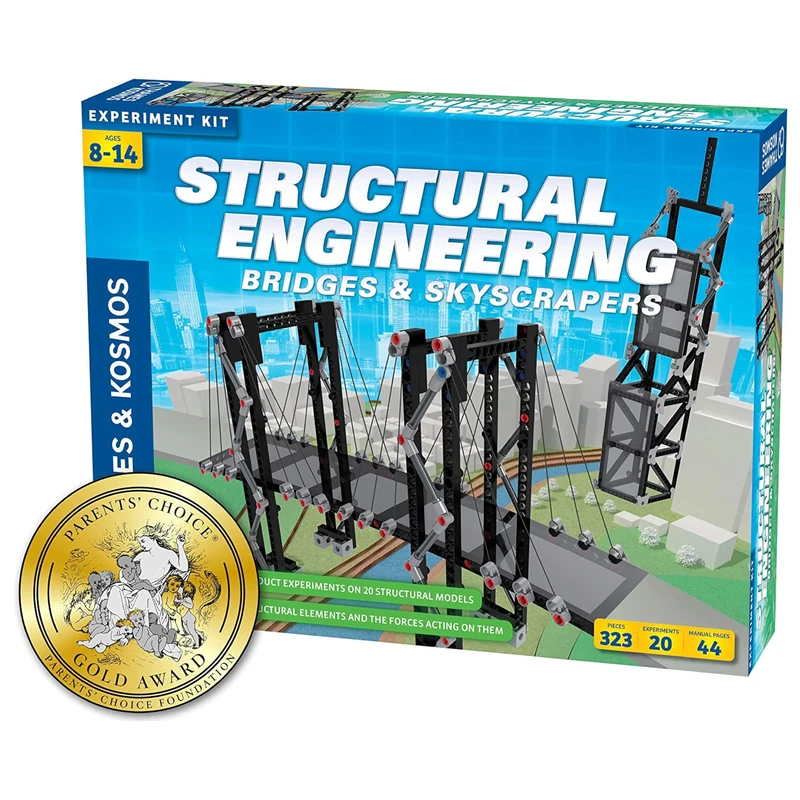 Thames & Kosmos | 625414 | Structural Engineering | Bridges & Skyscrapers |Science & Engineering Kit | Build 20 Models | Learn about Force, Load, Compression, Tension | Ages 8+