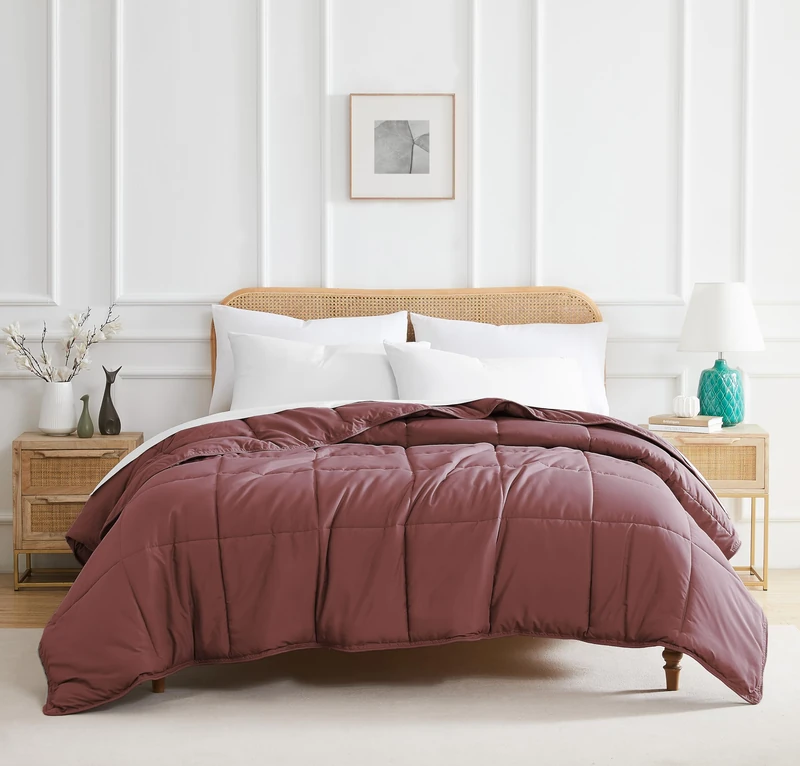 Southshore Fine Living, Inc. Vilano Springs Premium Quality Over-Sized All-Season Down-Alternative Comforter Bedding, Marsala, King/California King