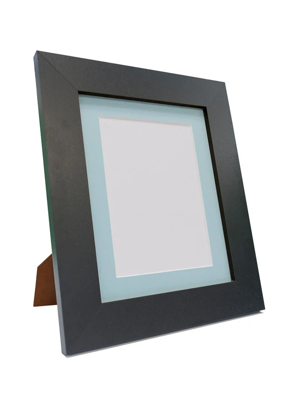 FRAMES BY POST Metro Black Photo Picture Poster Frame with Blue Mount 40" x 30" For Pic Size 36" x 24" (Plastic Glass)