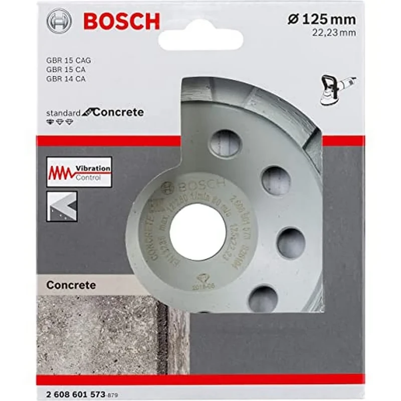 Bosch Professional Diamond Cup Wheel Standard for Concrete (for concrete, 125 x 22,23 x 3 mm, accessories for angle grinders)