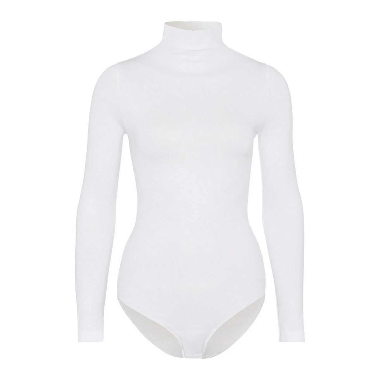 FALKE Women's Rich Cotton W Bo Soft Fabric Longsleeved 1 Piece Shapewear Bodysuit, White 2209, XS 34-36