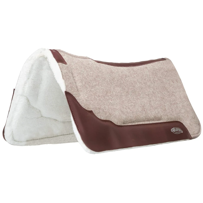Weaver Leather Synergy Contoured EVA Sport Foam All Natural 100% Wool Felt Saddle Pad, Merino Wool Fleece Liner