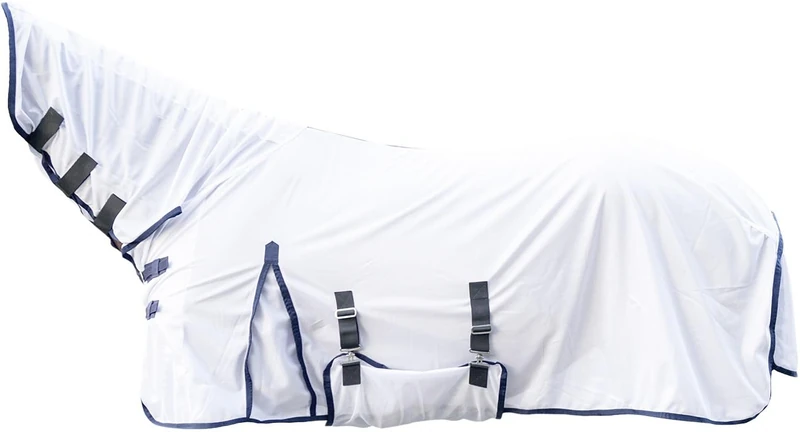 HKM Lyon Fly rug with extended neck section White 6'0 - Image 1