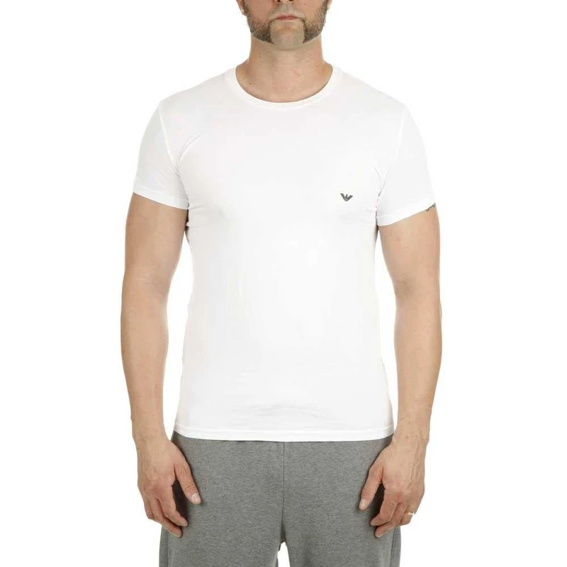 Emporio Armani Men's Essential Megalogo Pyjama Top, White, XL - Image 1