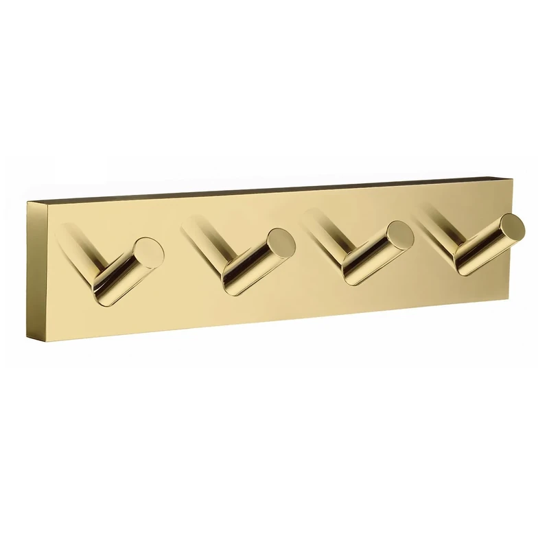 Smedbo Quadruple Towel Hook "House" Polished Brass, Gold, 17.8 x 4 x 4 cm