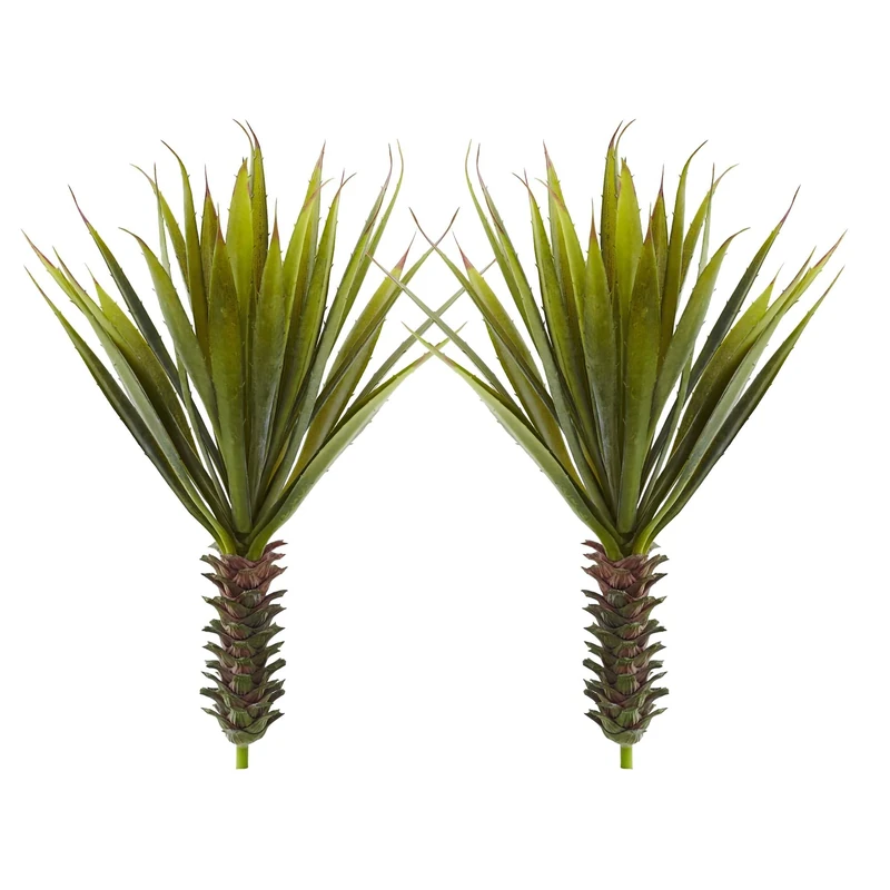 Nearly Natural Spiky Agave Succulent Plant (Set of 2) - Image 1
