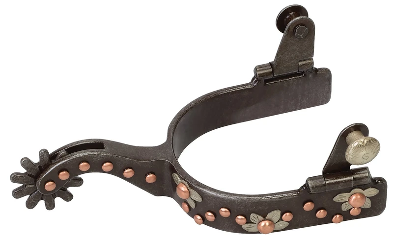 Weaver Leather Ladies' Spur with German Silver Floral Trim and Copper Dots