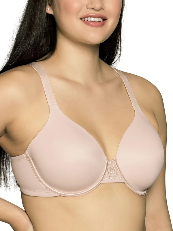 Vanity Fair Women's Full Figure Beauty Back Smoothing Bra, 4 Way Stretch Fabric, Lightly Lined Cups Up to H, Opaque, Underwire-Quartz, 44D