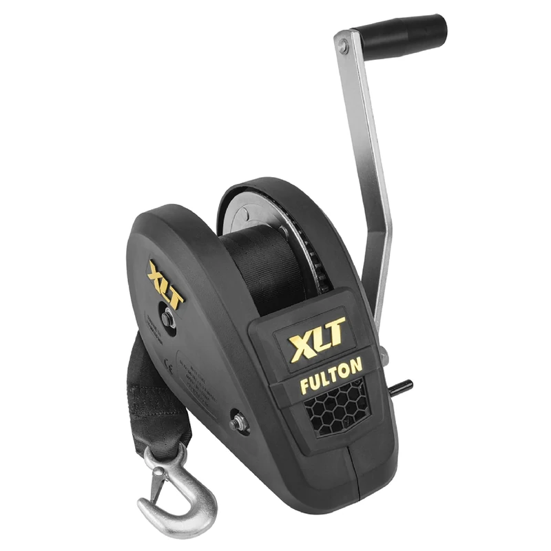 Fulton 142314 XLT Single Speed Winch with 20' Strap and Cover - 1800 lbs. Capacity, 1 Pack, black