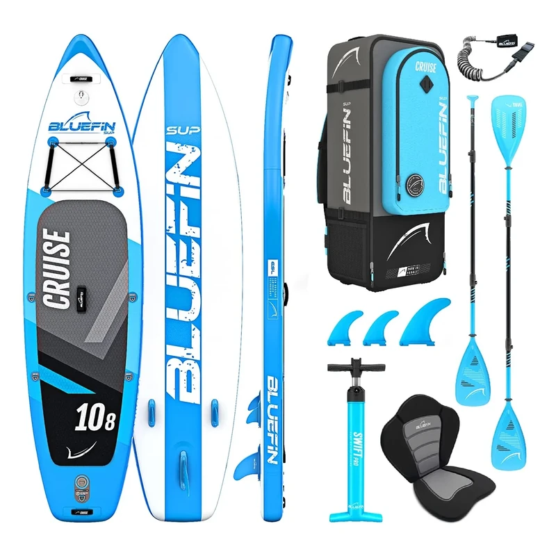 Bluefin SUP Inflatable Stand Up Paddle Board | 6” Thick | Kayak Conversion Kit | All Accessories | Multiple sizes: 10’8, 12’, 15'