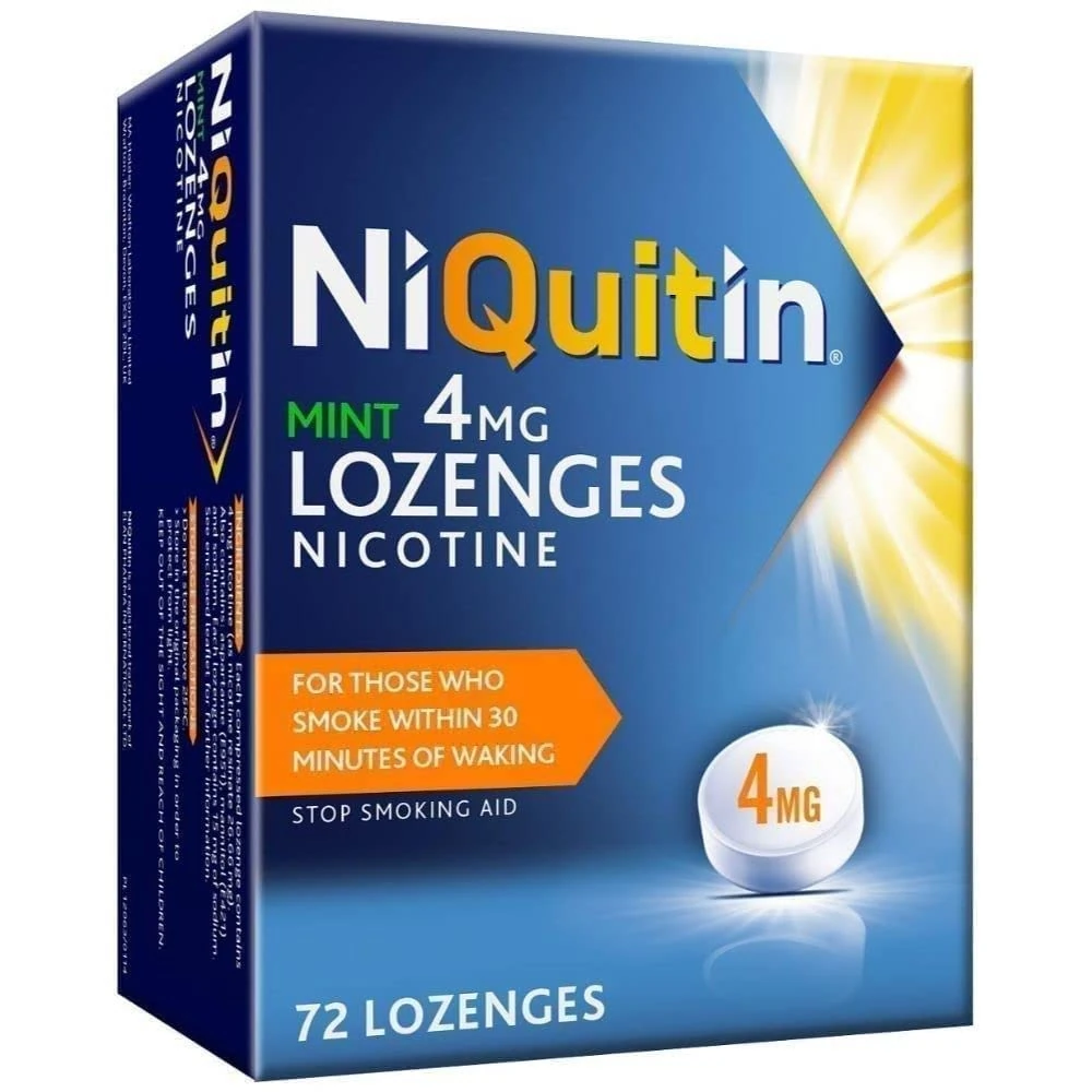 NiQuitin Mint 4 mg Lozenges - Effective Smoking Craving Relief - 72 Lozenges - Long-Lasting Effect - Reduce and Quit Smoking Aid