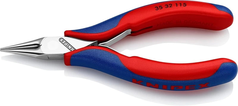 KNIPEX Electronics Pliers with Box Joint Self-Service Card with Multi-Component Handles 115 mm, 35 32 115 SB