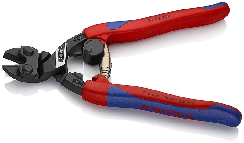 KNIPEX Cobolt Compact Bolt Cutter Self-Service Card with Slim Multi-Component Grips 200 mm, 71 22 200 SB