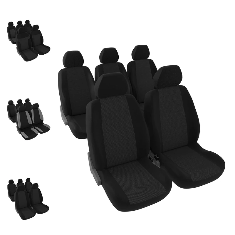 DBS - Car Seat Covers | Protective Covers - Car/Car - 5 Single Seats - Black - Universal - Non-Slip - Washable