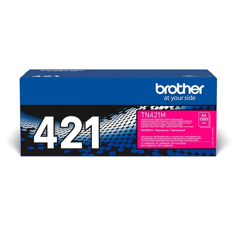 Brother TN-421M Toner Cartridge, Magenta, Single Pack, Standard Yield, Includes 1 x Toner Cartridge, Brother Genuine Supplies