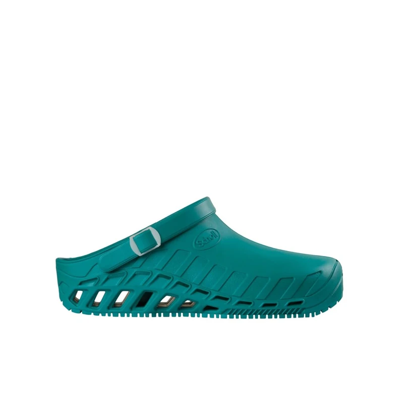 Scholl Clog Evo - Professional Sanitary Clogs for Men or Women, Ultra Light, Comfortable and Breathable, with Non-Slip Sole, Removable Memory Insole and Rotating Strap Verde