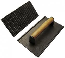 Samuel Groves - Cast Iron Steak Weight and Burger Press Black Prevent Meat Curling