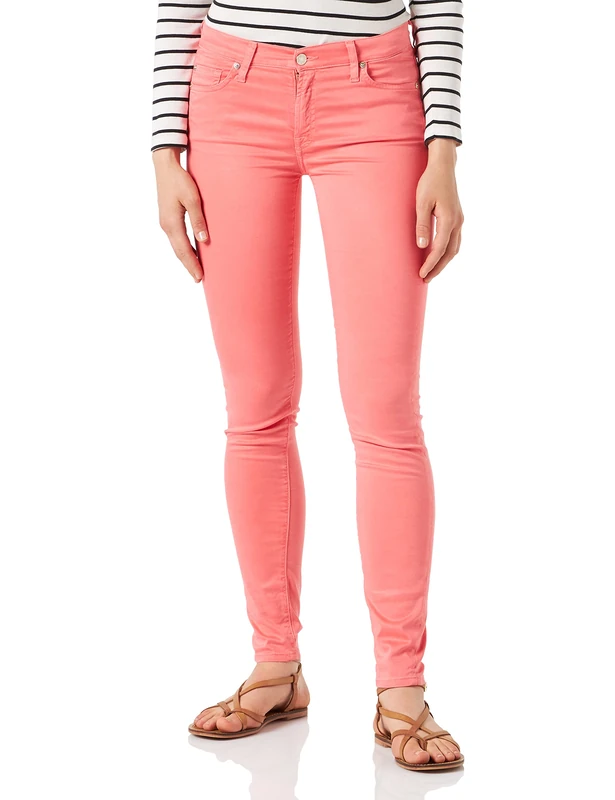 7 For All Mankind Women's The Skinny Jeans, Red (Coral 0bs), 30W x 30L