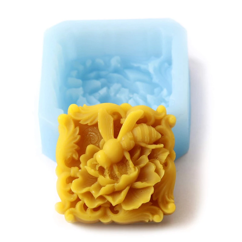 World Of Moulds | Bee & Flowers Silicone Mould x 5