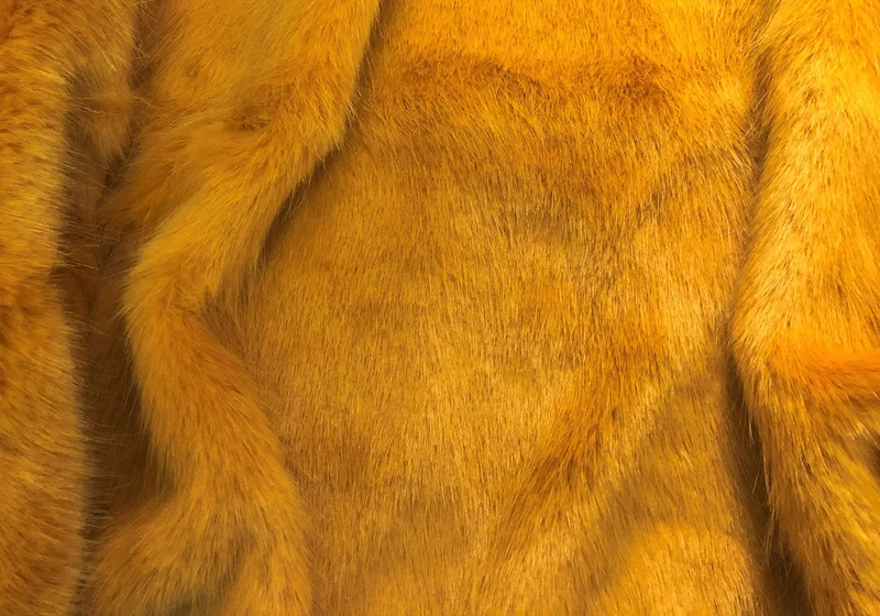 Super Luxury Faux Fur Fabric Material - Swiss Golden Yellow, 1Mtr - 150cm x 100cm