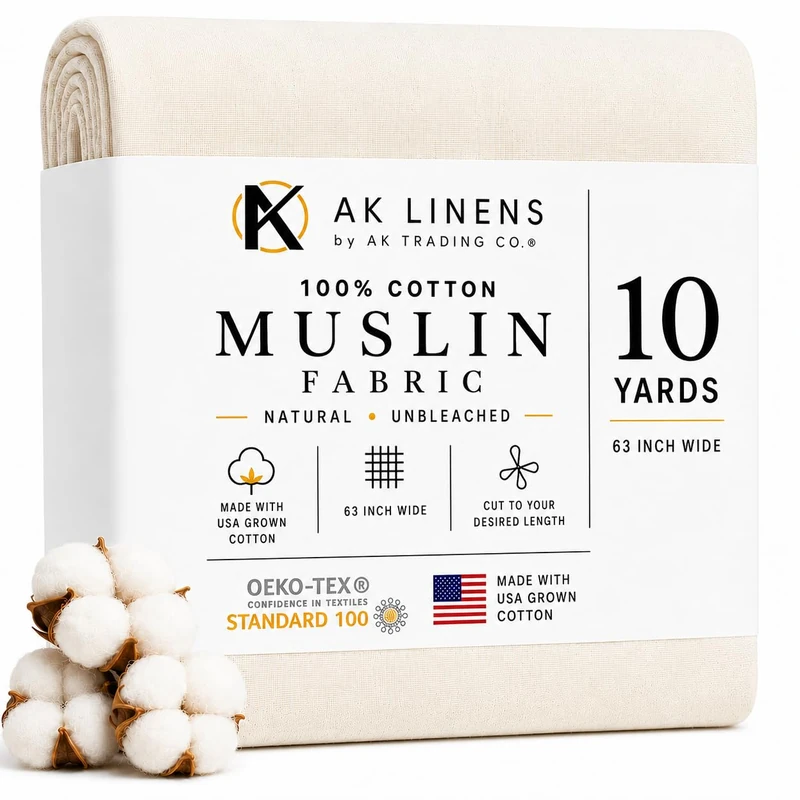 AK TRADING CO. Unbleached Muslin Fabric - 10 Yards, 63in Wide - Image 1