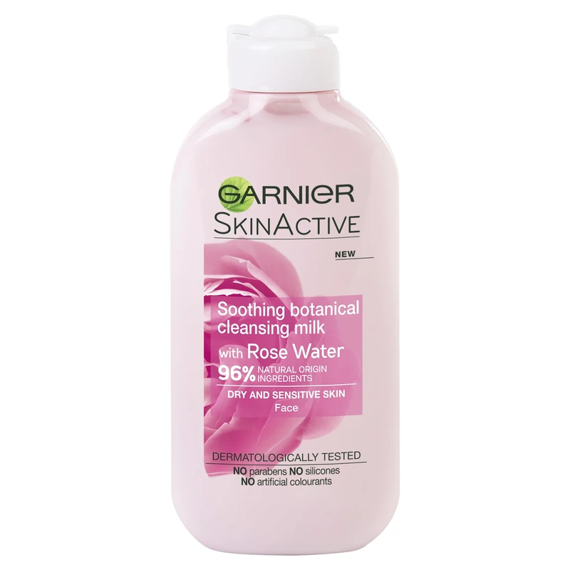 Garnier Natural Rose Water Cleansing Milk Sensitive Skin 200ml (Packaging may vary)