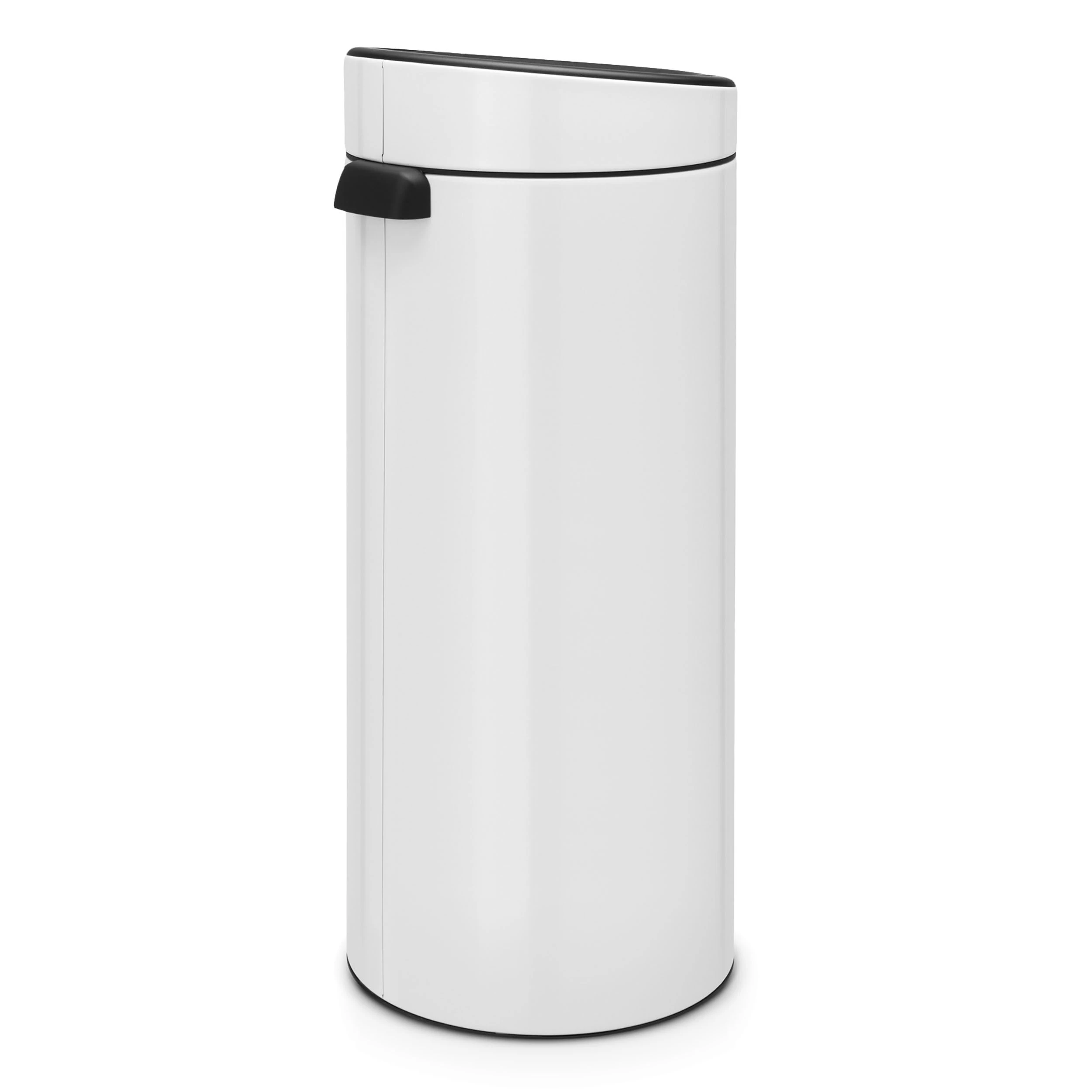 Brabantia 30L Kitchen Touch Bin New (White) Removable Lid, Soft-Touch Open, Easy Clean Rubbish Waste Bin + Free Bin Bags