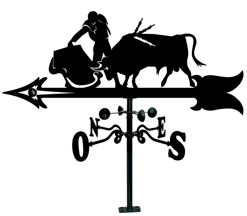 Arthifor Roof Vane with Silhouette of Torero Chest, Matte Black